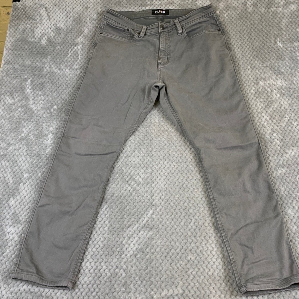 DU/ER N2X Relaxed Taper Pants Mens 33x30 Gray Performance Stretch Travel